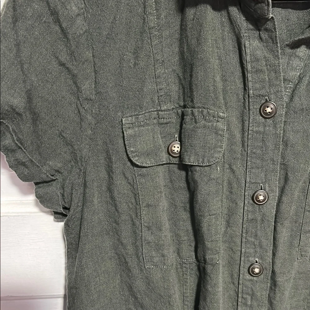 J. Jill Army Green Polo Collar Midi Dress - Picture 3 of 12